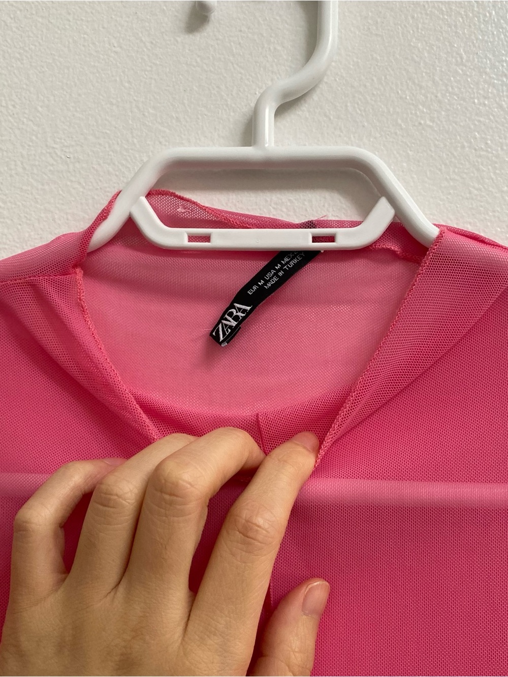 Zara Mockneck Mesh Long Sleeve Tee M - Picture 2 of 5